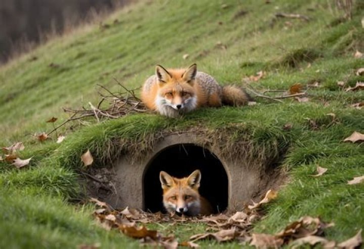 How big is a fox den hole?