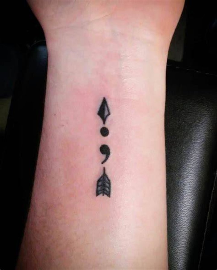 What does a semicolon tattoo mean on your wrist?